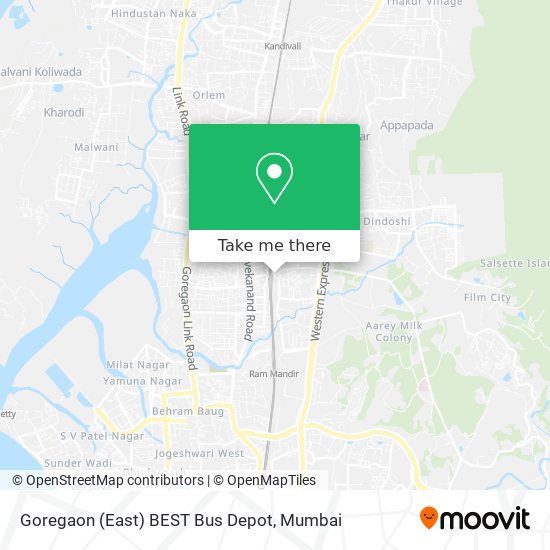 Goregaon (East) BEST Bus Depot map
