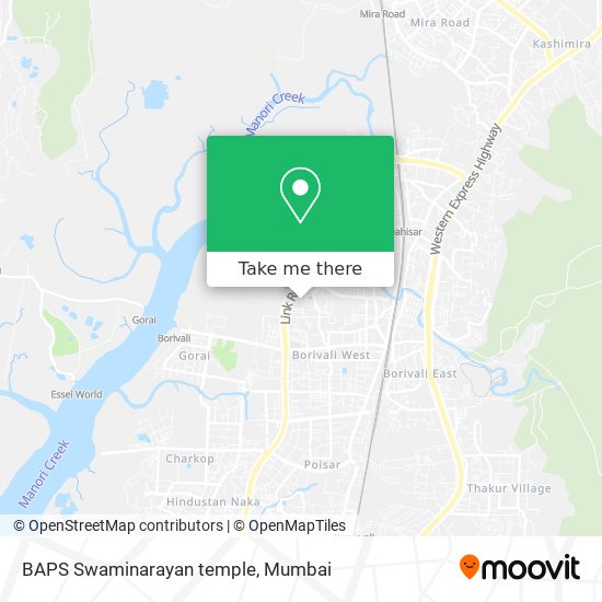 BAPS Swaminarayan temple map