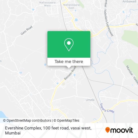 Evershine Complex, 100 feet road, vasai west map