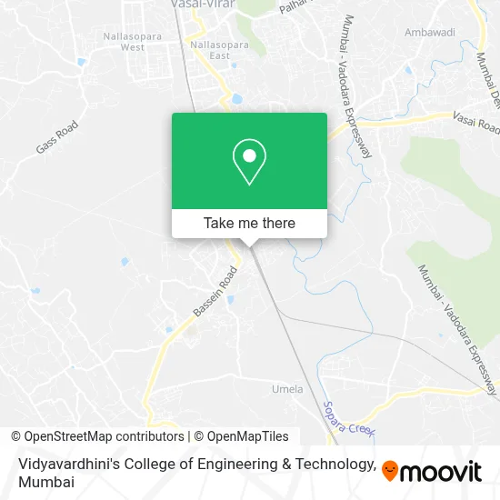 Vidyavardhini's College of Engineering & Technology map