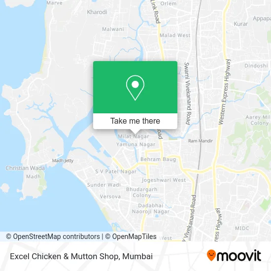 Excel Chicken & Mutton Shop map