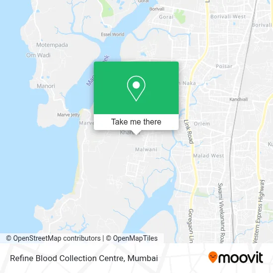 Refine Blood Collection Centre map