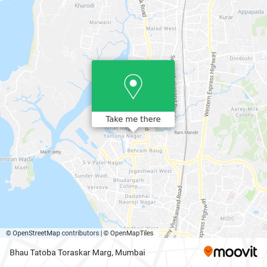 Bhau Tatoba Toraskar Marg map