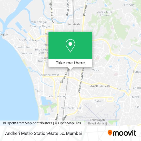 Andheri Metro Station-Gate 5c map