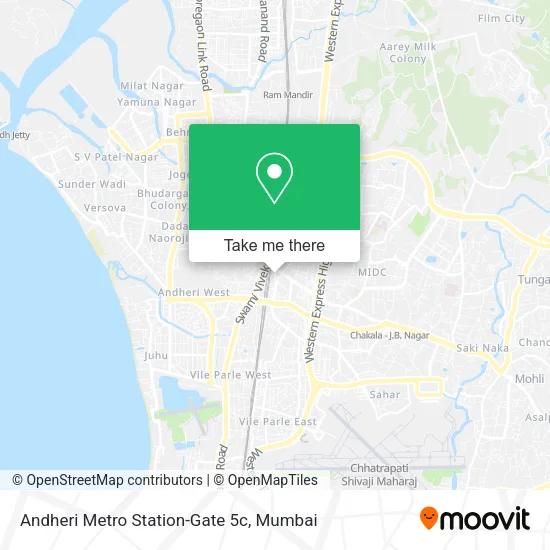 Andheri Metro Station-Gate 5c map