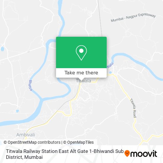 Titwala Railway Station East Alt Gate 1-Bhiwandi Sub District map