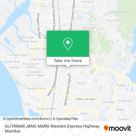 ALIYAWAR JANG MARG Western Express Highway map