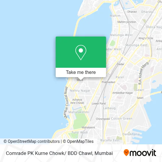 Comrade PK Kurne Chowk/ BDD Chawl map