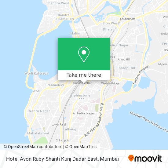 Hotel Avon Ruby-Shanti Kunj Dadar East map