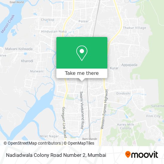 Nadiadwala Colony Road Number 2 map