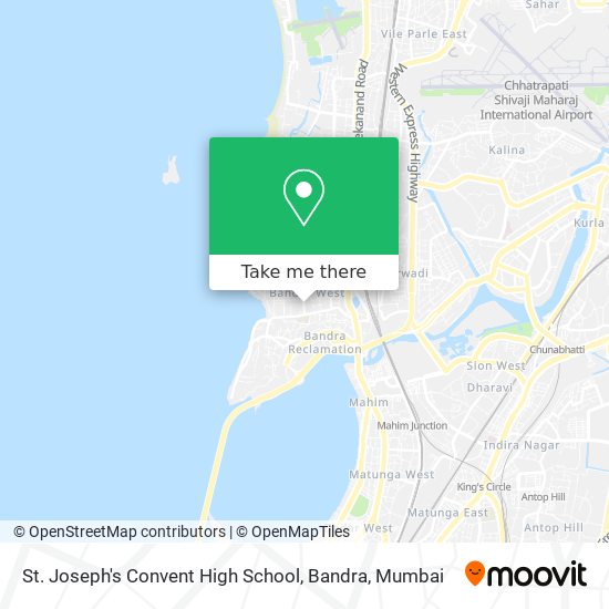 St. Joseph's Convent High School, Bandra map