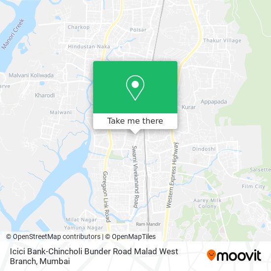 Icici Bank-Chincholi Bunder Road Malad West Branch map