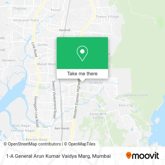 1-A General Arun Kumar Vaidya Marg map