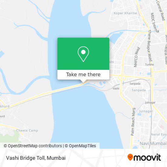 Vashi Bridge Toll map