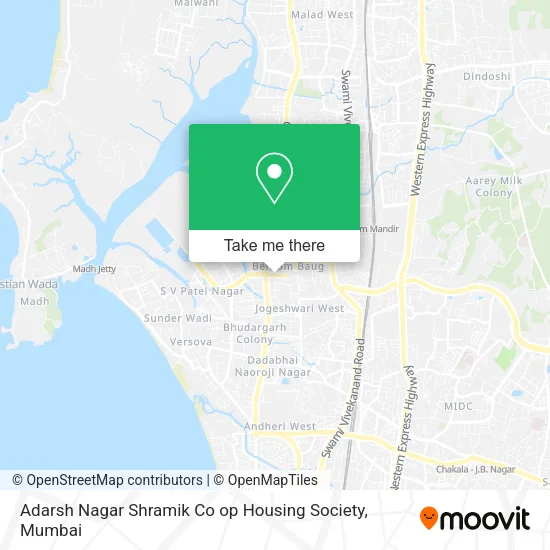 Adarsh Nagar Shramik Co op Housing Society map