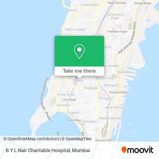 B Y L Nair Charitable Hospital map