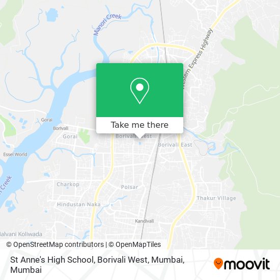 St Anne's High School, Borivali West, Mumbai map