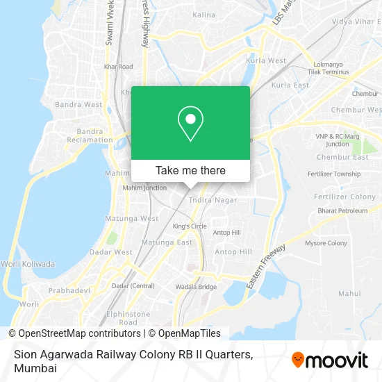 Sion Agarwada Railway Colony RB II Quarters map