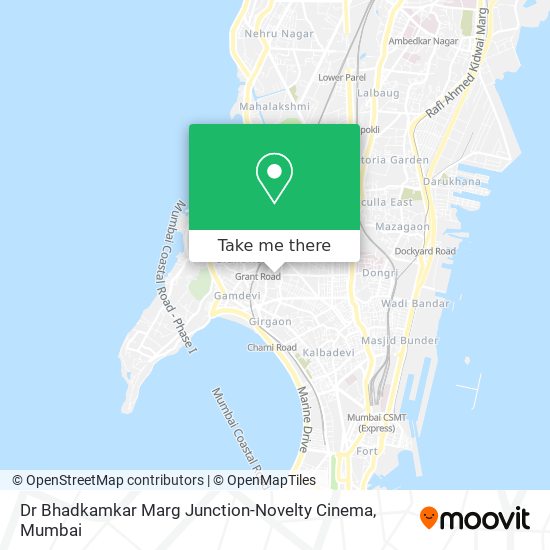 Dr Bhadkamkar Marg Junction-Novelty Cinema map