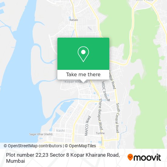 Plot number 22,23 Sector 8 Kopar Khairane Road map