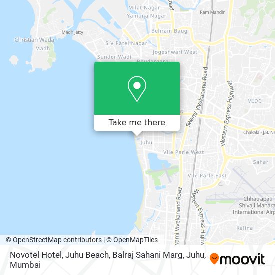 Novotel Hotel, Juhu Beach, Balraj Sahani Marg, Juhu map