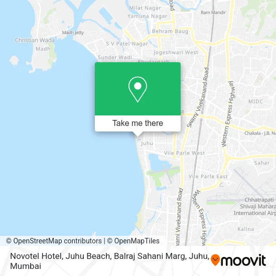 Novotel Hotel, Juhu Beach, Balraj Sahani Marg, Juhu map