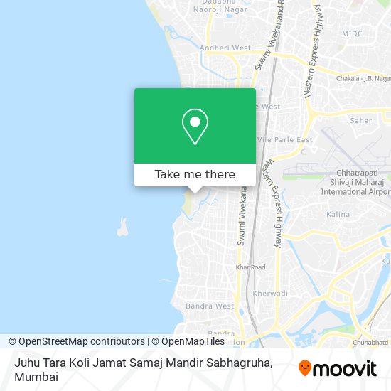 Juhu Tara Koli Jamat Samaj Mandir Sabhagruha map