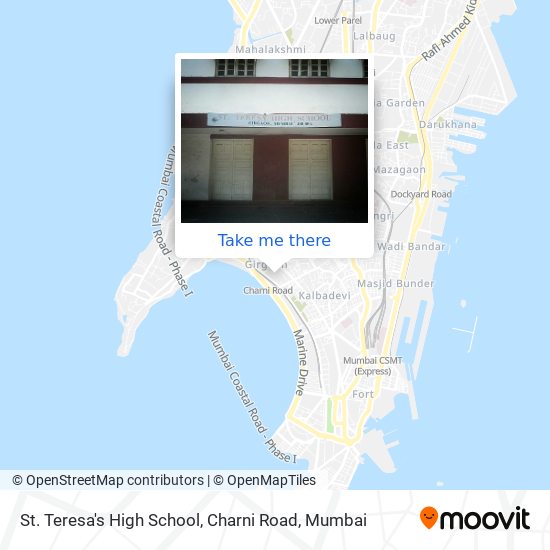 St. Teresa's High School, Charni Road map