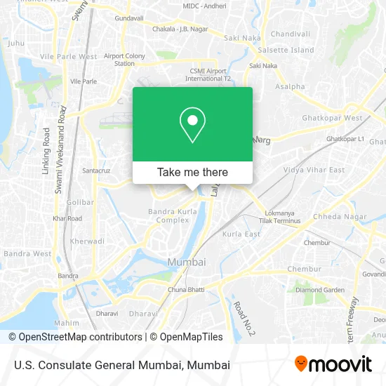 U.S. Consulate General Mumbai map