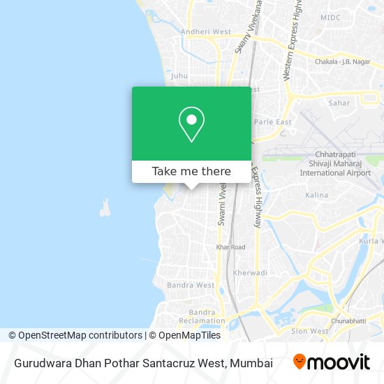 Gurudwara Dhan Pothar Santacruz West map