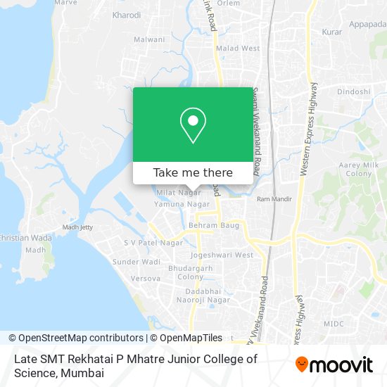 Late SMT Rekhatai P Mhatre Junior College of Science map