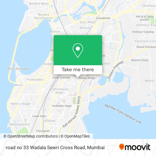 road no 33 Wadala Sewri Cross Road map
