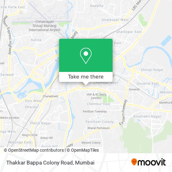 Thakkar Bappa Colony Road map