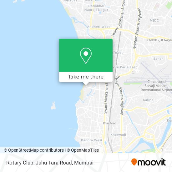 Rotary Club, Juhu Tara Road map