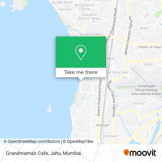 Grandmama's Cafe, Juhu map