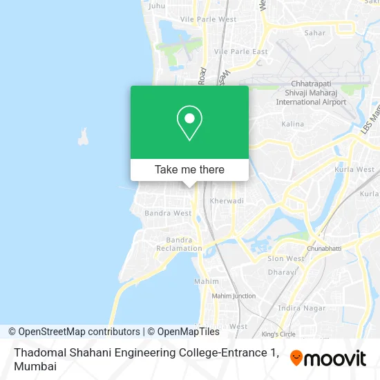Thadomal Shahani Engineering College-Entrance 1 map