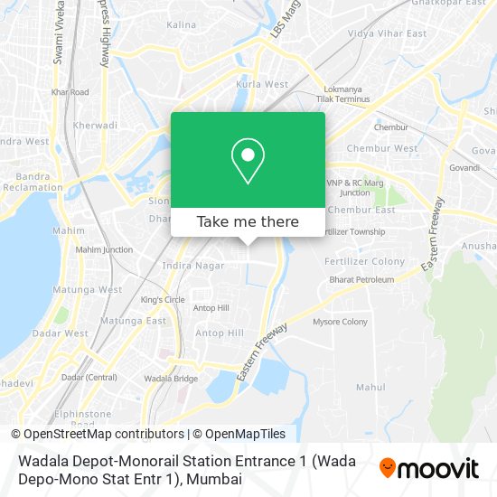 Wadala Depot-Monorail Station Entrance 1 (Wada Depo-Mono Stat Entr 1) map