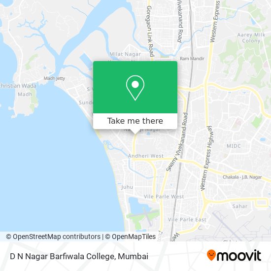 D N Nagar Barfiwala College map