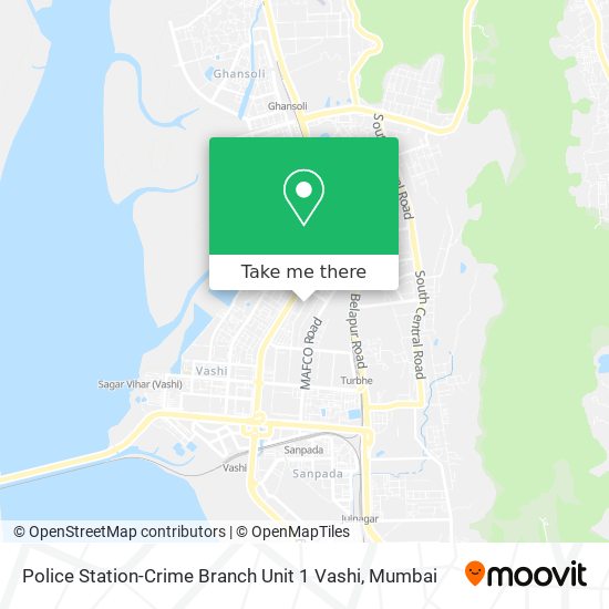 Police Station-Crime Branch Unit 1 Vashi map