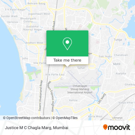 Justice M C Chagla Marg map