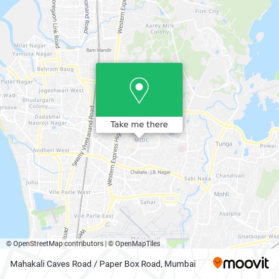 Mahakali Caves Road / Paper Box Road map