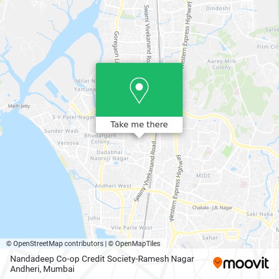 Nandadeep Co-op Credit Society-Ramesh Nagar Andheri map