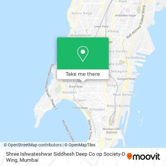 Shree Ishwateshwar Siddhesh Deep Co op Society-D Wing map