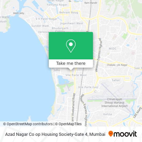 Azad Nagar Co op Housing Society-Gate 4 map