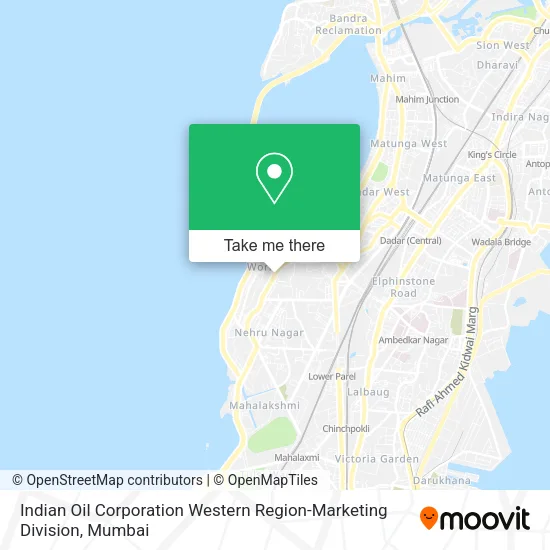 Indian Oil Corporation Western Region-Marketing Division map