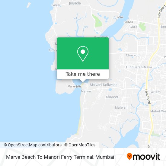 Marve Beach To Manori Ferry Terminal map