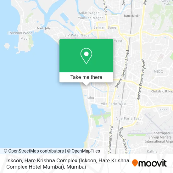 Iskcon, Hare Krishna Complex (Iskcon, Hare Krishna Complex Hotel Mumbai) map
