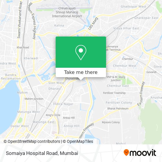 Somaiya Hospital Road map