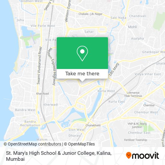 St. Mary's High School & Junior College, Kalina map