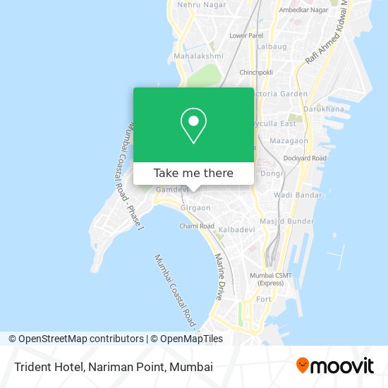 Trident Hotel, Nariman Point map